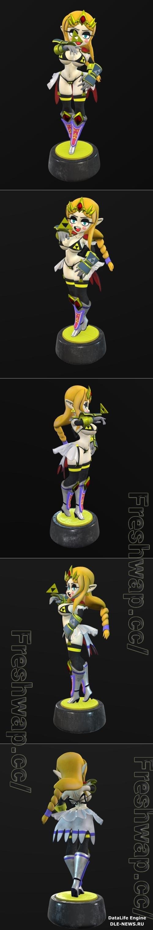 Stylized Amiibo Princess Zelda 3D Print