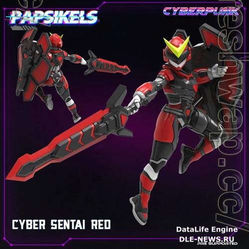 Cyber Sentai Red 3D Print