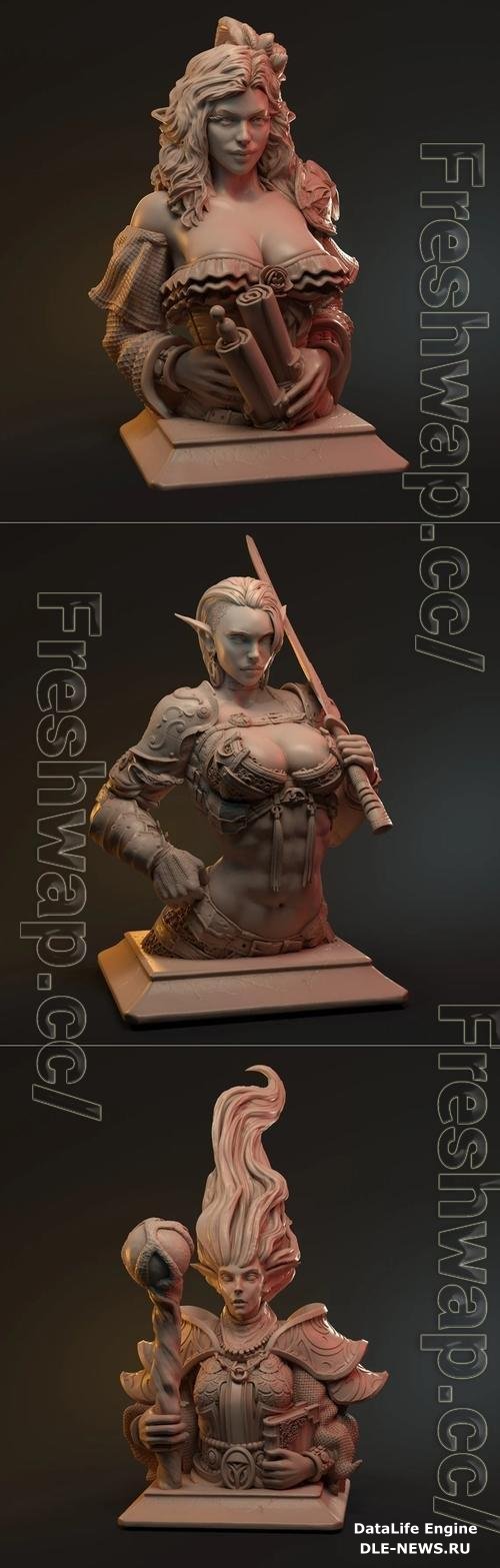 Sisters of the Dawn - Mortsana, Hanza, Selestia bust 3D Print