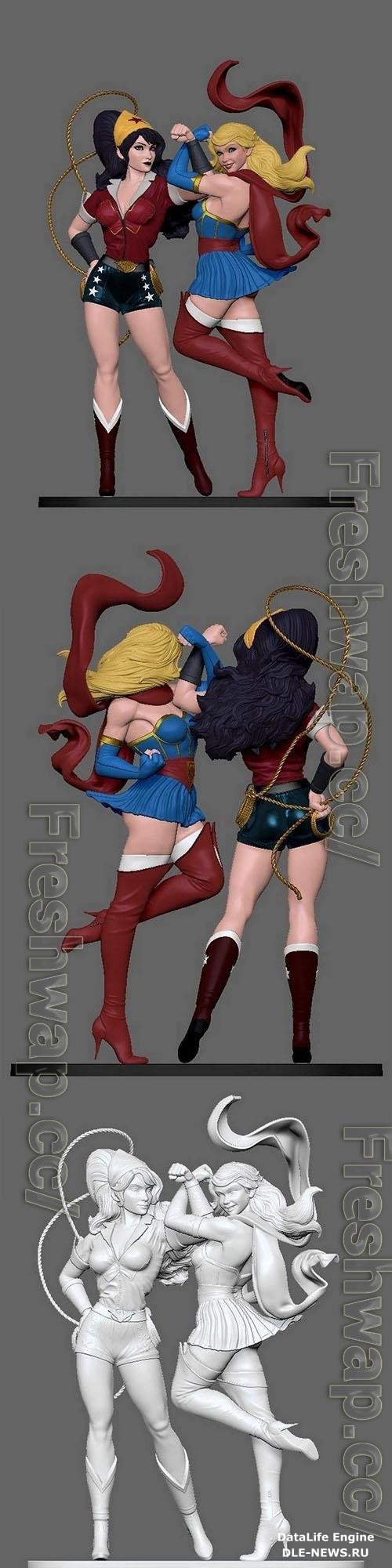 Wonder woman and supergirl 3D Print