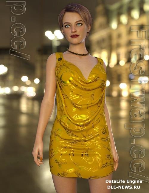 dForce Nicky Cowl Dress for Genesis 8 Females