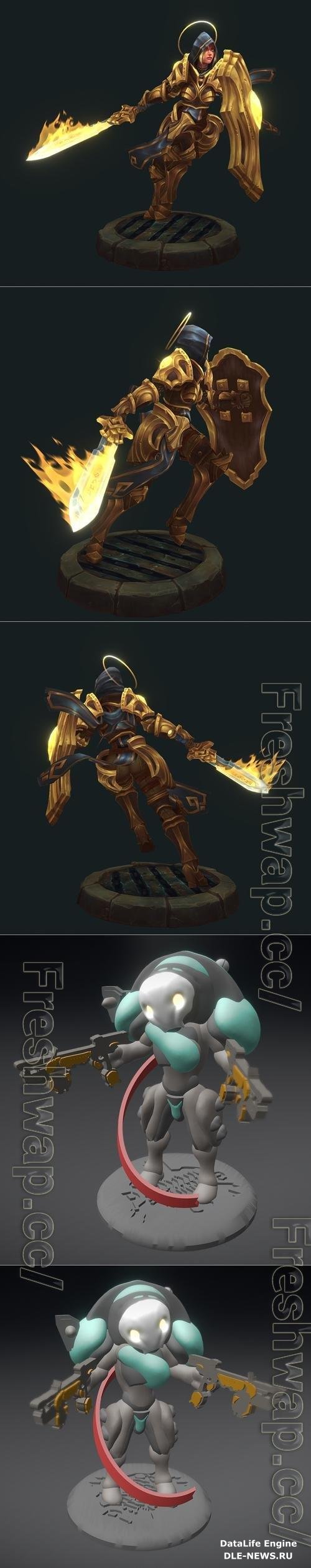 Paragon of Light and Mini Clem Figure Warframe 3D Print