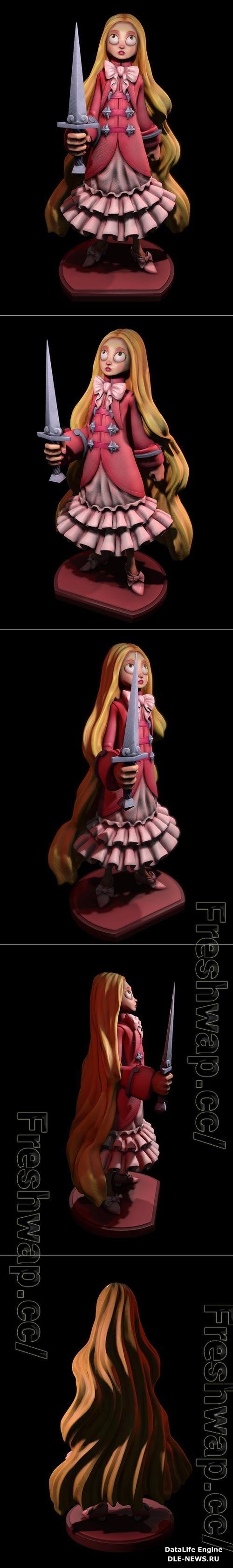 Girl in the darkness 3D Print