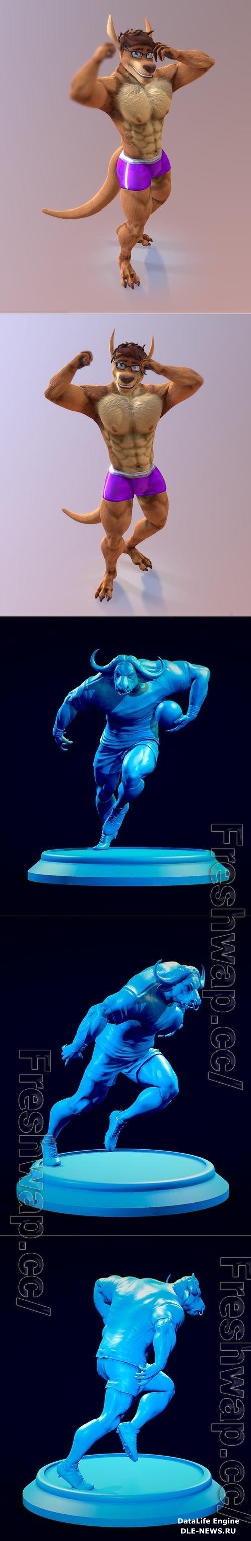 Dan Trunks and Blue Bull Miniature 3D Print