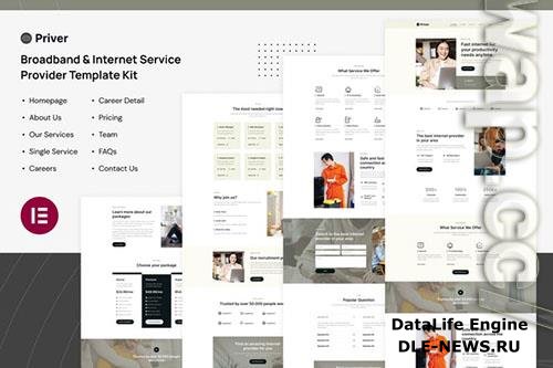 ThemeForest - Priver - Broadband & Internet Service Provider Elementor Pro Template Kit/40367466