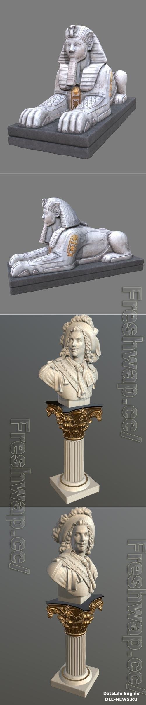 Sphynx and Aristocrat Bust 3D Print