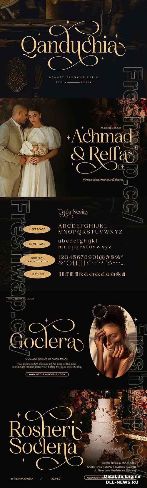 Qanduchia - Classy Elegant Beauty Swashes Serif OTF