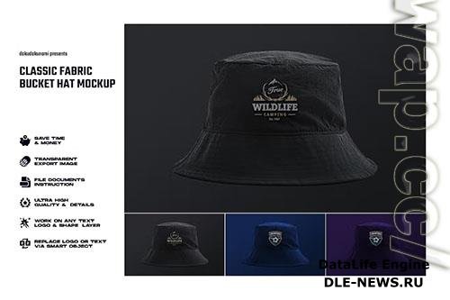 Classic fabric bucket hat mockup PSD