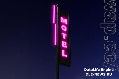 Motel Neon Mockup PSD