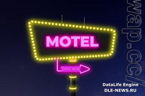 Neon Motel Sign Mockup PSD