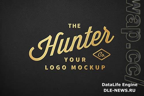 Gold Foil Lettering Logo Mockup PSD