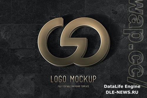 Gold Metal Logo Mockup PSD