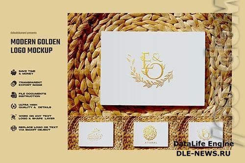 Golden Logo Mockup PSD