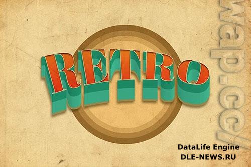 Retro Text Effect Logo Mockup PSD