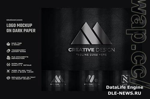 Logo Mockup on Dark Paper PSD