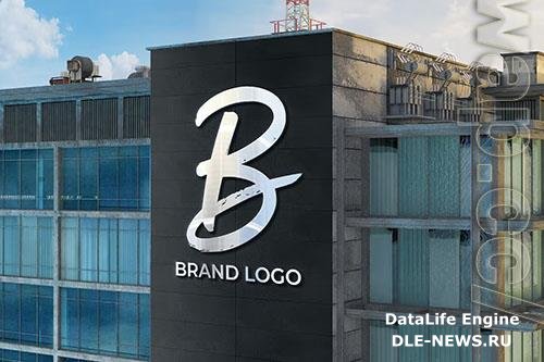 Logo Mockup on Office Building Facade PSD