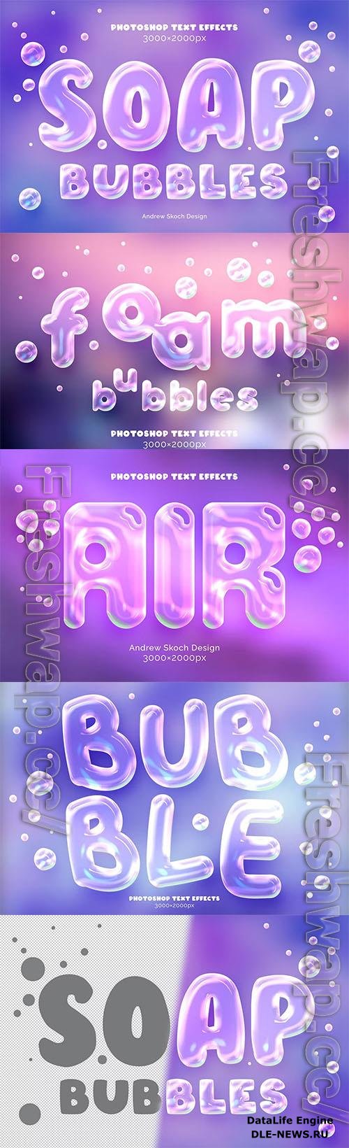 Soap Bubbles Text and Logo Effect PSD