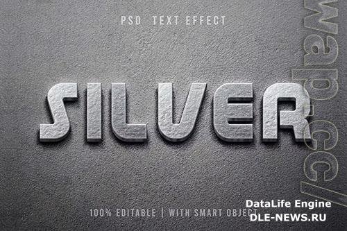 3D Silver Text effect - Template Editable PSD