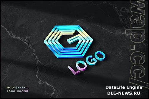 Holographic Logo Mockup PSD