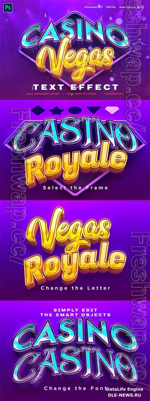 Realistic Casino Logo Style 3D Text Effects