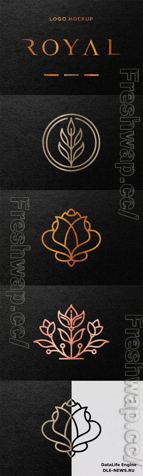 Royal Foil Stamping Logo Mockup PSD