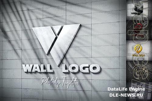 Wall Logo Sign Mockups PSD