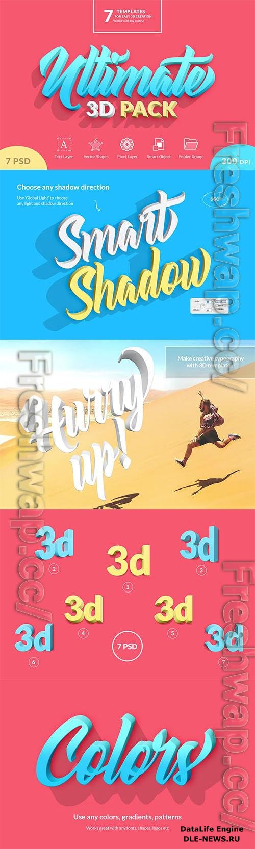 Ultimate 3D Templates Pack PSD