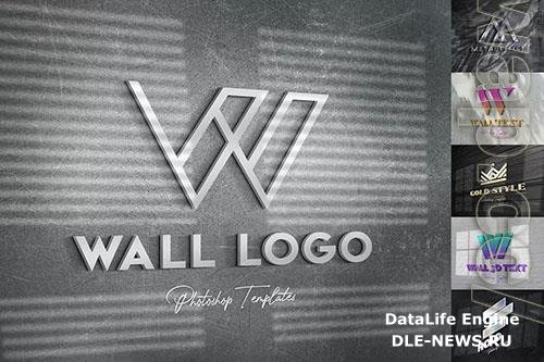 Wall Text or Logo Mockups PSD