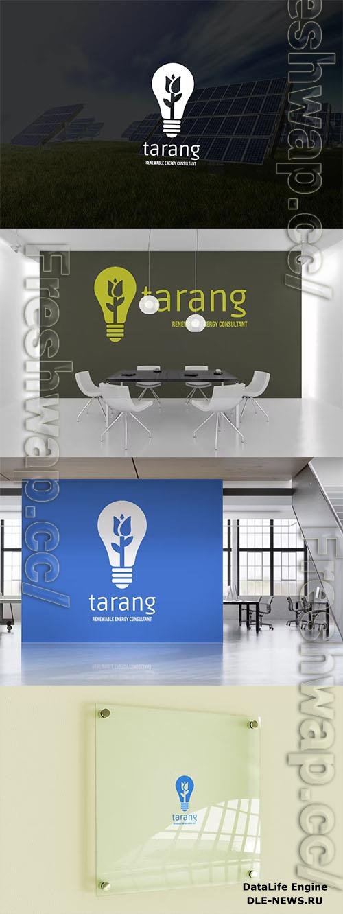 Tarang Negative Space Green Energy Logo