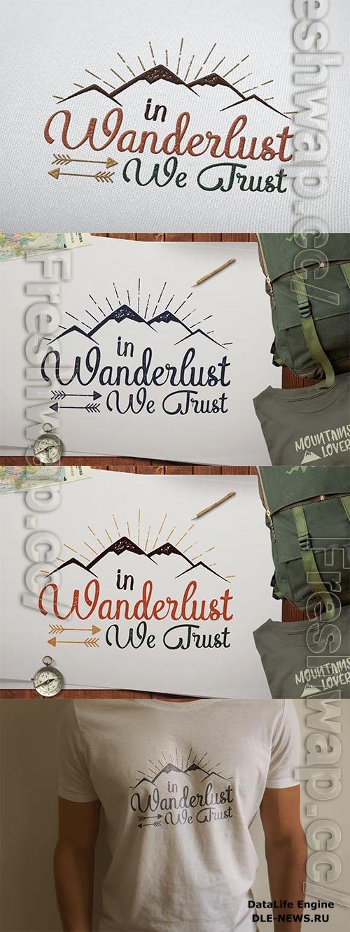 Wanderlust T-Shirt Retro Logo Design