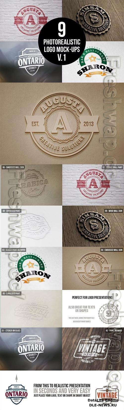 Photorealistic Logo Mock-Ups Vol.1