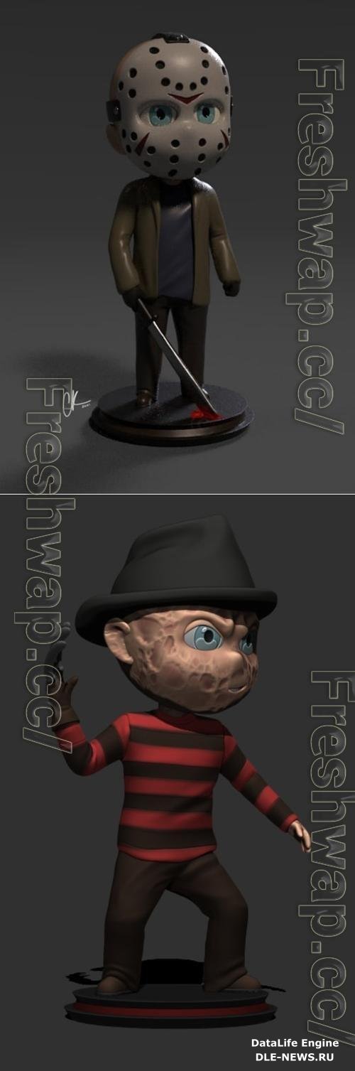 Little Big Head - Freddy Krueger and Jason 3D Print