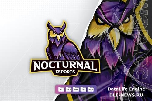 Nocturnal Bird Mascot Logo Design