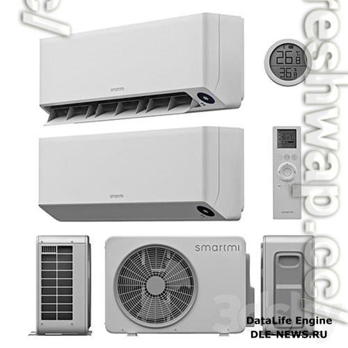 Xiaomi Smartmi Air Conditioner + Outside 3D Models