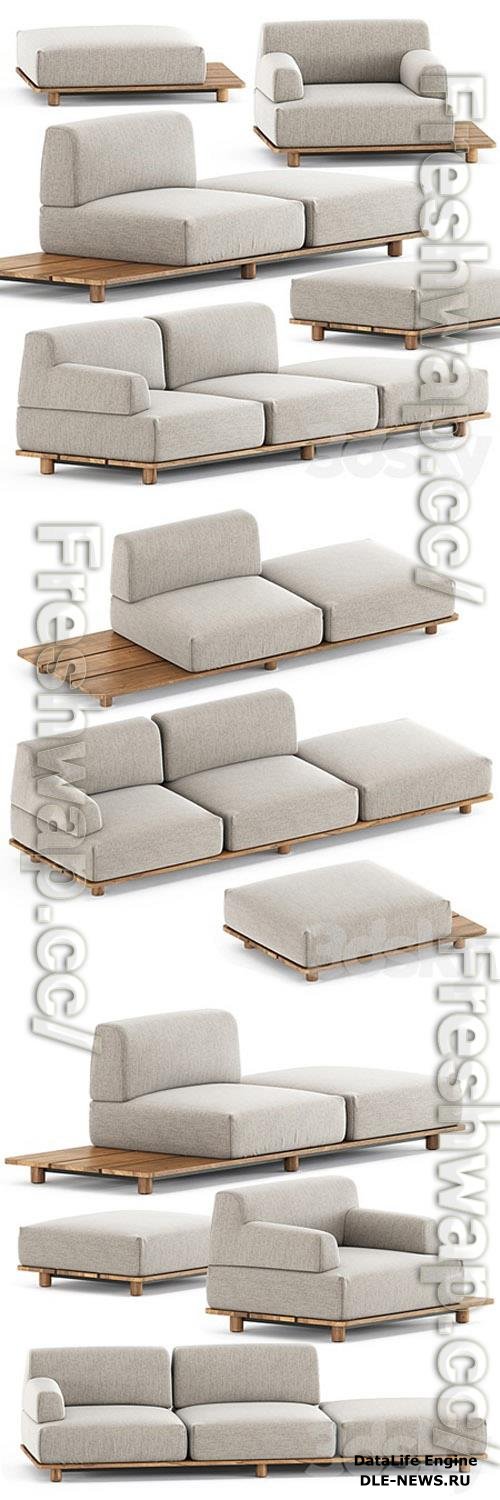 Palco sofa module set 1 by Kristalia 3D Models