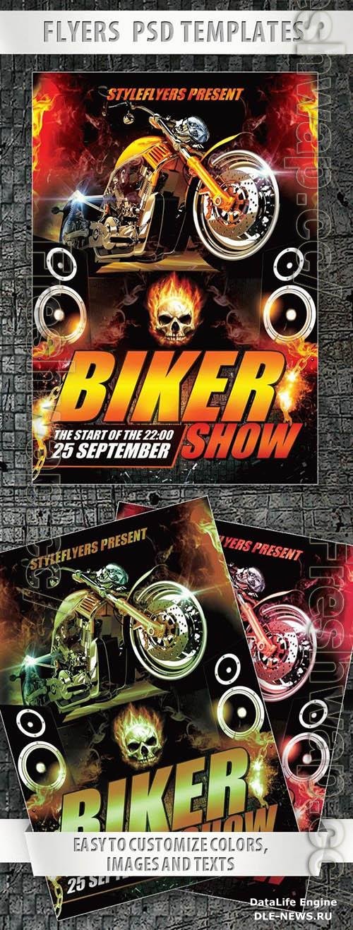 Modern Biker Show Flyer Template PSD