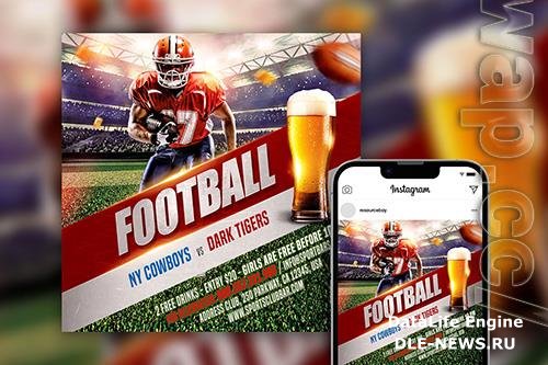 Bold Football Party Instagram Post Template PSD