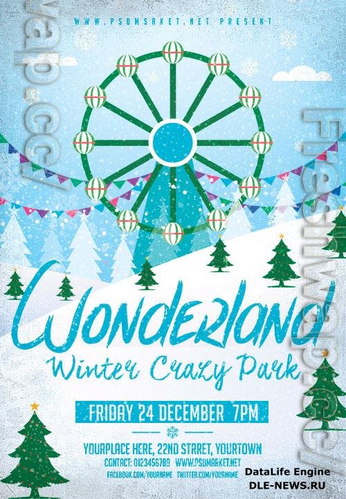 Winter wonderland psd flyer