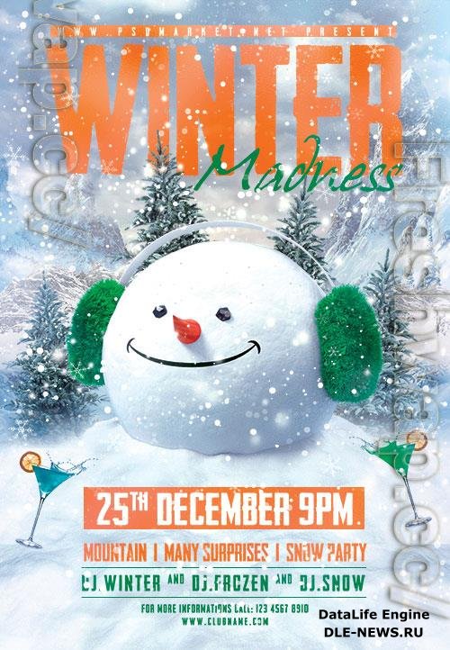 Winter madness psd flyer