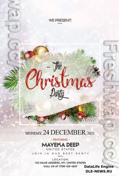 Luxurious Festive Merry Christmas Flyer Template