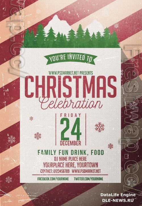 Christmas celebration party flyer psd