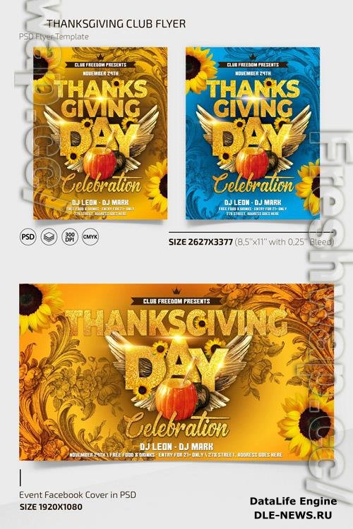 THANKSGIVING CLUB TEMPLATE + INSTAGRAM POST (PSD)