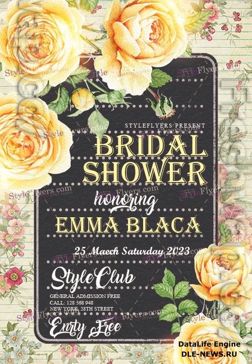 Floral Bridal Shower Party Event Flyer Template