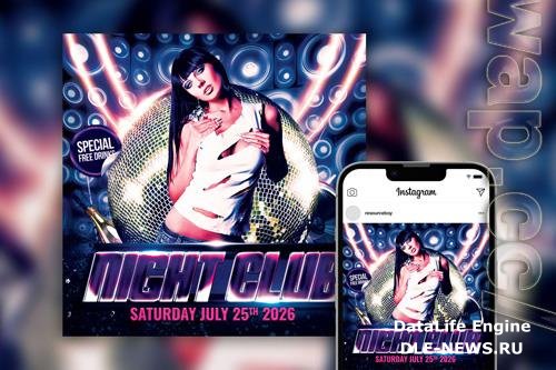 Dazzling Spectacular Nightclub DJ Party Instagram Post Template