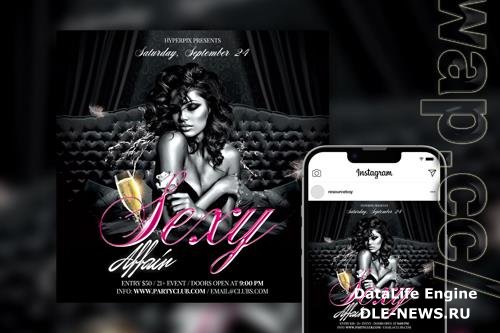 Black and White Splash Sexy Affair Instagram Post Template