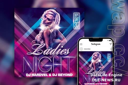 Stylish Bold Ladies Night Party Instagram Post Template PSD