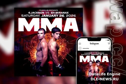 Stunning Spark MMA Fight Instagram Post Template PSD