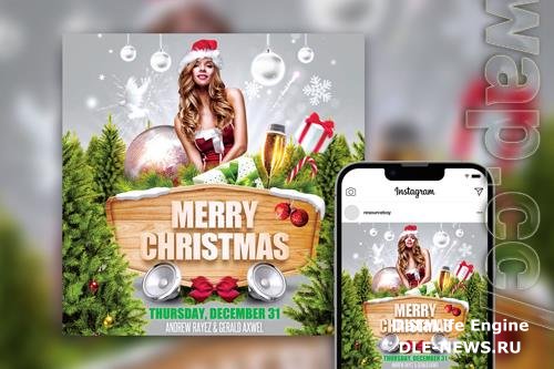 Stunning Festive Merry Christmas Party Instagram Post Template PSD