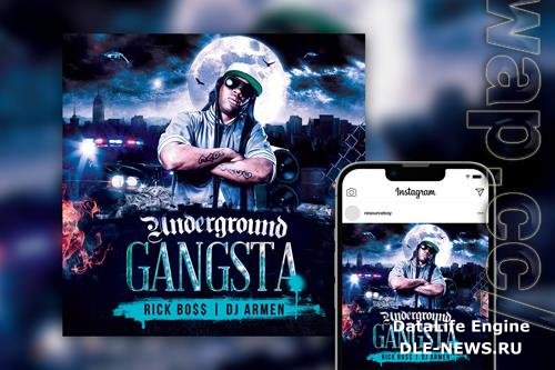 Striking Urban Flame Hip Hop Party Instagram Post Template PSD