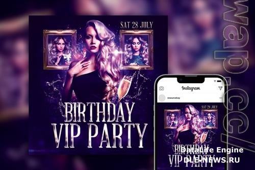 Elegant Splash Birthday Party Instagram Post Template PSD